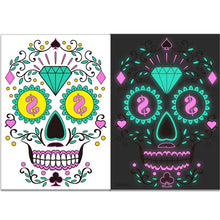Load image into Gallery viewer, halloween temporary tattoos Luminous Skeleton Stickers Child Kid Makeup Fake Tattoos Glow Paste on Face Children Body Decoration
