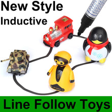 Load image into Gallery viewer, magical track toys inductive tank car model car robot penguin following by line you draw intelligence development kid's toy
