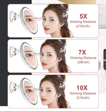 Load image into Gallery viewer, Makeup Vanity Mirror With 10X Lights LED Magnifying Mirror Cosmetic Mirrors Light Magnification LED Make up Mirrors Grossissant
