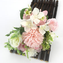 Load image into Gallery viewer, Pink silk hydrangeas artificial flowers wedding flowers for bride hand silk blooming peony fake flowers white home decoration
