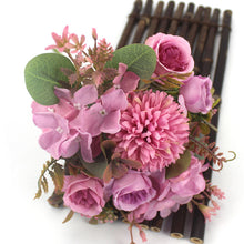 Load image into Gallery viewer, Pink silk hydrangeas artificial flowers wedding flowers for bride hand silk blooming peony fake flowers white home decoration
