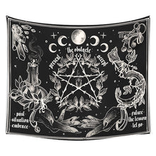 Load image into Gallery viewer, witchcraft Tapestry White and Black Floral Hands Psychedelic magic Hippie Boho Wall Hanging Divination Tapestry bedroom decor
