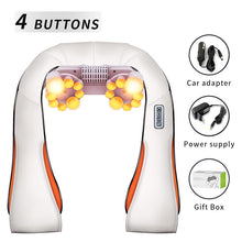 Load image into Gallery viewer, U Shape Electrical Shiatsu Back Neck Shoulder Body Massager Infrared Heated Kneading Car/Home Massager
