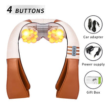 Load image into Gallery viewer, U Shape Electrical Shiatsu Back Neck Shoulder Body Massager Infrared Heated Kneading Car/Home Massager
